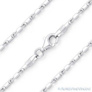 Heshe Link Bar Chain Bracelet in .925 Italy Sterling Silver - 7"